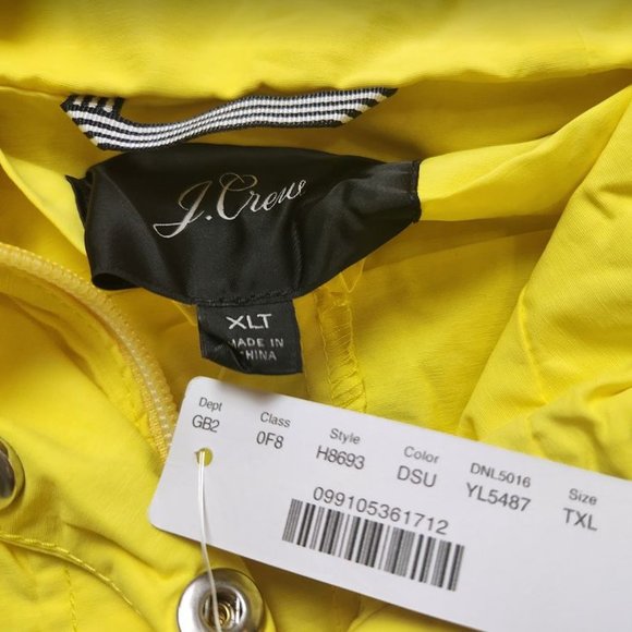 New women's J Crew perfect rain coat in Dazzling Sun yellow jacket raincoat - Picture 5 of 9
